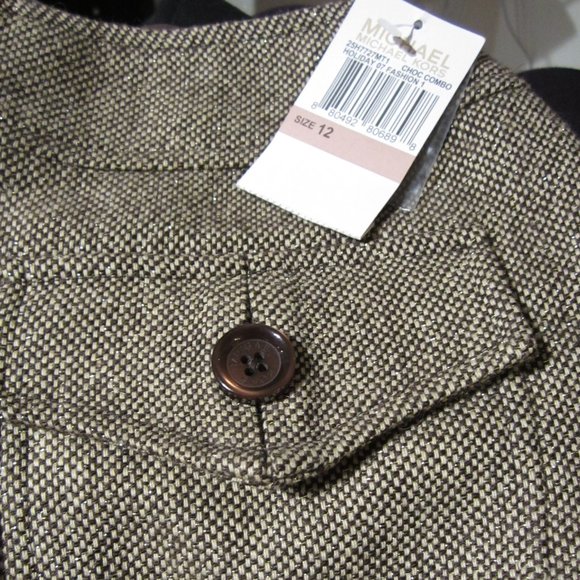Michael Kors Mini Tweed Chocolate Combo Skirt - Picture 3 of 9